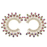 Stud Medium Pink Green C Shape Stone Earring Women