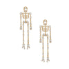 Dangle Gold Spooky Sparkle Skeleton Earrings
