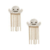 Fringe Gold Spooky Sparkle Ghost Chain Earrings