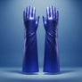 Royal Blue Metallic Formal Long Gloves ZPB SGRHO