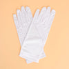 Gloves Gray Rhinestone Satin Bridal for Women