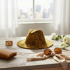 Fedora Mustard Yellow and Brown Snake Print Hat