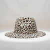 Fedora Beige Ivory With Black Leopard Print Hat
