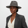 Fedora Gray with Black Leopard Print Hat