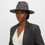 Fedora Gray with Black Leopard Print Hat