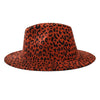 Fedora Rust Orange Leopard Print Hat