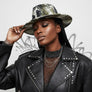 Fedora Olive Green and Black Graffiti Tie Dye Hat