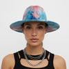 Fedora Blue and Pink Tie Dye Fashion Hat for Women