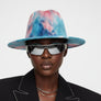 Fedora Blue and Pink Tie Dye Fashion Hat for Women
