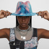 Fedora Blue and Pink Tie Dye Fashion Hat for Women