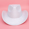 Cowboy Hat White Iridescent Stripe Fashion Hat