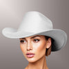 Cowboy Hat White Metallic Finish Fashion Hat