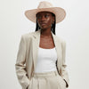Cowboy Hat Pale Pink Sequin Embroidery Panama Hat