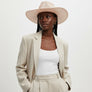 Cowboy Hat Pale Pink Sequin Embroidery Panama Hat
