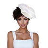XL Flower White Sequin Hair Clip Headband Brooch