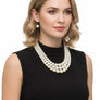 Luxurious Layers: Cream Pearl 3-Strand Gold Layered Necklace Set