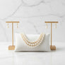 Luxurious Layers: Cream Pearl 3-Strand Gold Layered Necklace Set