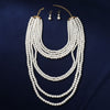 Long Cream Pearl 8 Strand Layered Classic Necklace