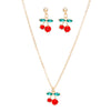 Charm Cherry Red Lightweight Gold Chain Necklace