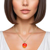 Pendant Cherry Drop Orange Red Gold Chain Necklace