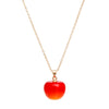 Pendant Cherry Drop Orange Red Gold Chain Necklace