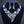 Blue Crystal Silver Leaf Petal Cut V Necklace