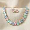 Pastel Teardrop Crystals Gemstone Collar Necklace