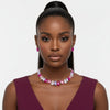 Blush Teardrop Crystals Gemstone Collar Necklace