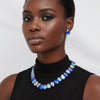 Ocean Teardrop Crystals Gemstone Collar Necklace