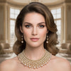 Brown Pearl Glass Bead Woven Collar Bib Necklace