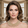 Brown Pearl Glass Bead Woven Collar Bib Necklace