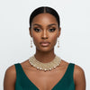 Brown Pearl Glass Bead Woven Collar Bib Necklace