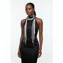 Long Black White Pearl Adjustable Knot Necklace