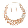 Necklace Gold Pearl Stone Set for Women