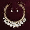 Clustered Cream Pearl Woven Cable Chain Necklace