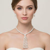 Tassel Pendant White Pearl with Silver Necklace