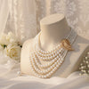 Cream Pearl Detachable Feather Brooch Necklace