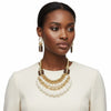 Wood Bead Natural and Glam Multi Layer Necklace