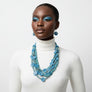 Tribal Turquoise Resin Bead Multi Layer Necklace
