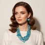 Tribal Turquoise Resin Bead Multi Layer Necklace