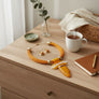 Orange Marbled Horn Pendant Multi Cord Necklace