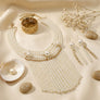 Waterfall Fringe Cream Pearl Bib Necklace