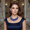Royal Blue Marquise Crystal Bib Formal Necklace