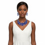 Royal Blue Marquise Crystal Bib Formal Necklace