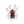 Brooch Spooky Sparkle Silver Spider Black Red Pin