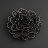 Black Camellia Flower Sparkle Brooch Hair Clip