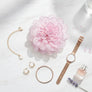 Pink Camellia Flower Sparkle Brooch Hair Clip