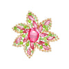 AKA Pointed Flower Pink Green Crystal Brooch