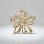 Brooch Large Red Rhinestone Loop Pearl Pin