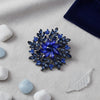 Brooch Large Navy Royal Blue Snowflake Flower Pin